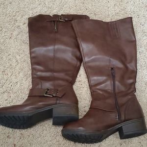 SO brown wide calf tall boots
